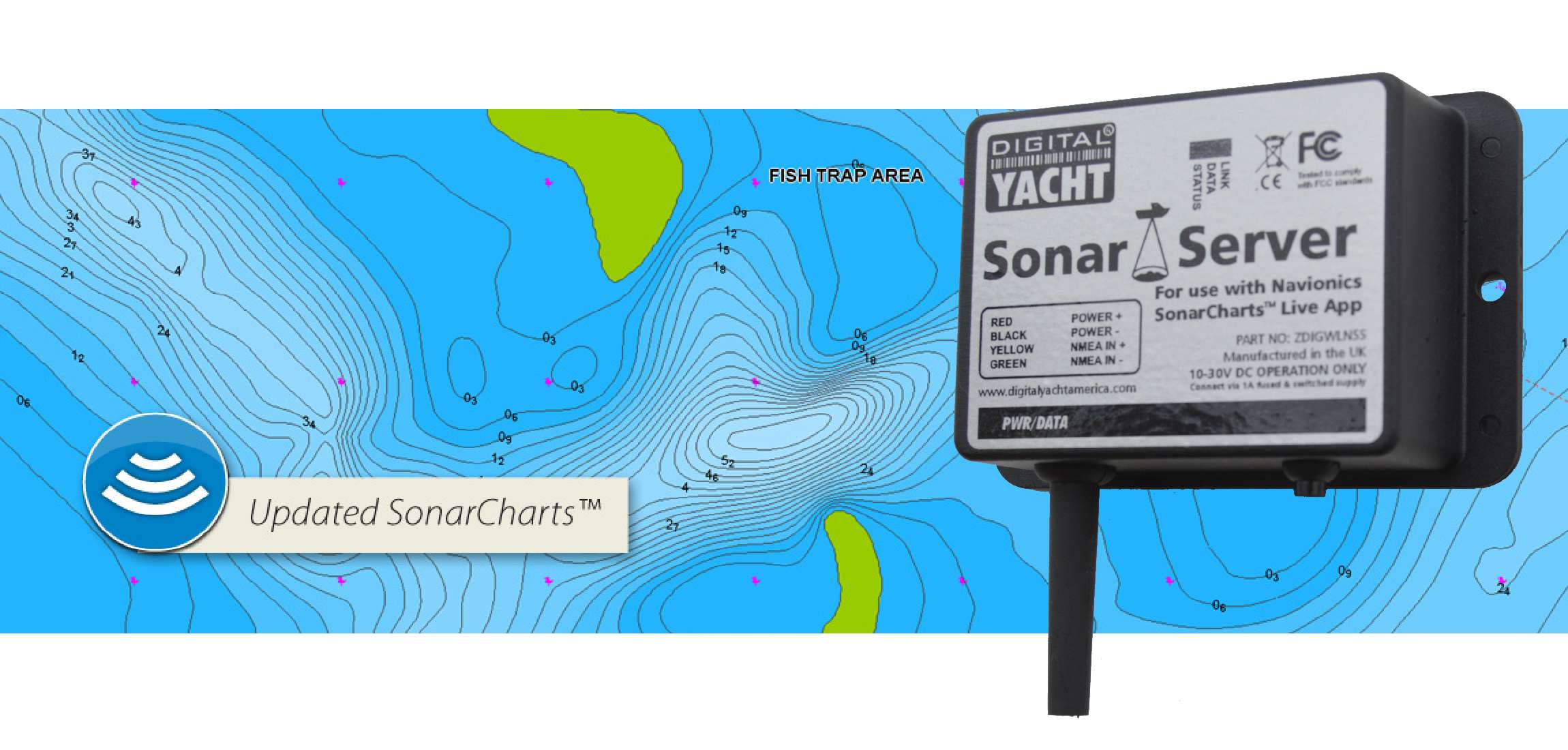 Sonar Fish Finder / Depth Finder with i-Boating app