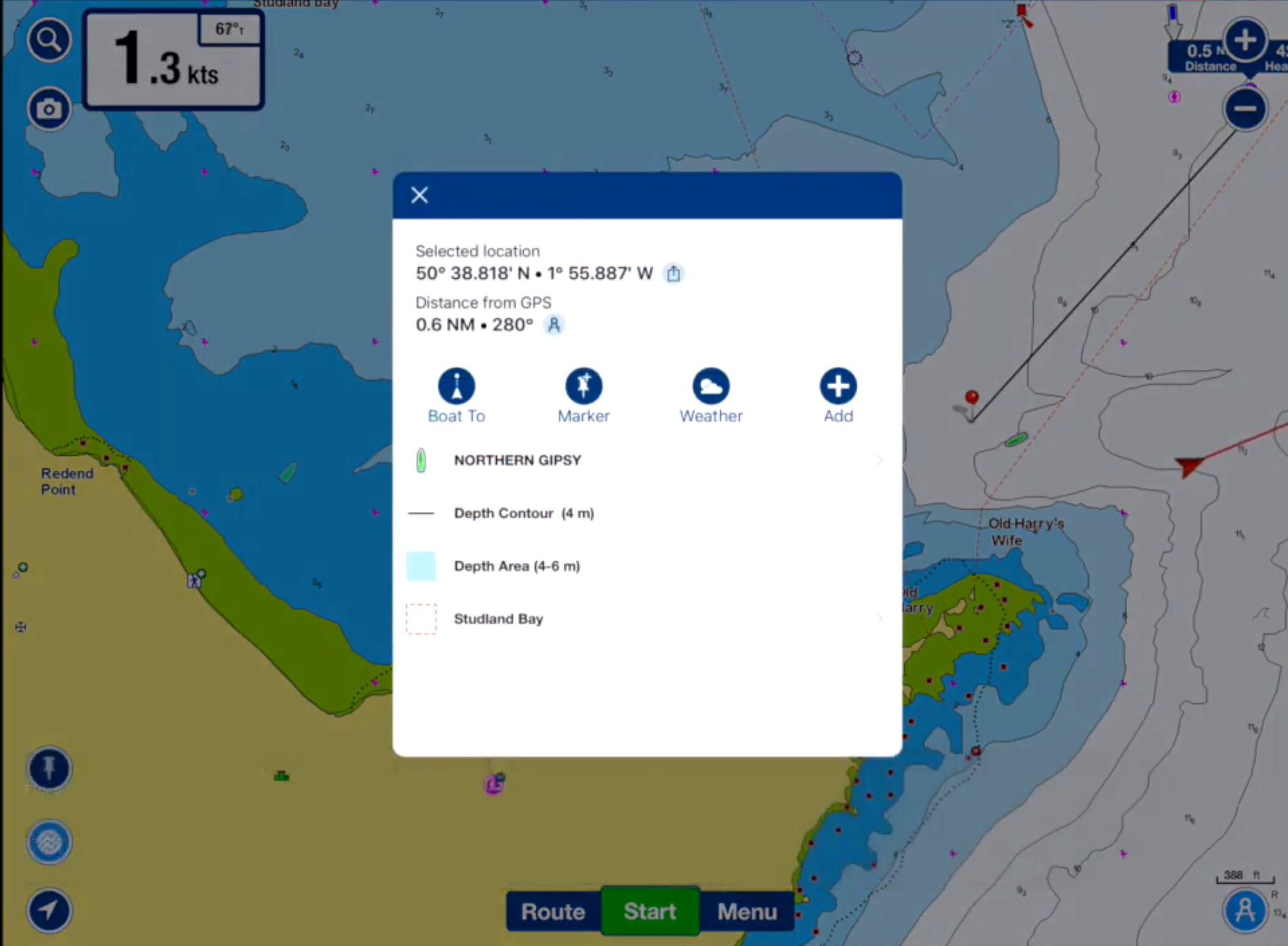 Detailed about AIS targets in Navionics