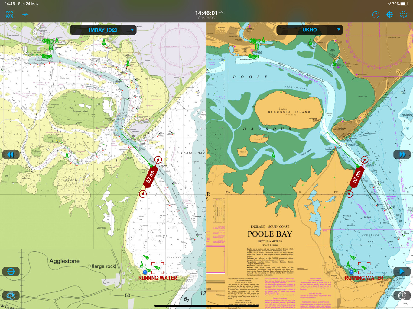 Differences between UKHO & Imray charts