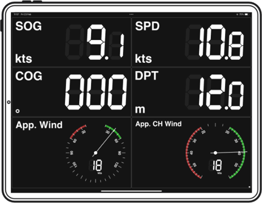 Instrument display system with NAVLink Blue - Boat data accessible through Bluetooth 